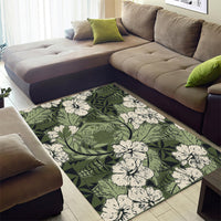 Tongan Kupesi Ngatu Hibiscus Vintage Motif Area Rug LT9 - Polynesian Pride