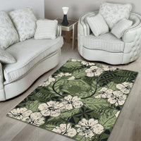Tongan Kupesi Ngatu Hibiscus Vintage Motif Area Rug LT9 - Polynesian Pride