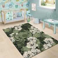 Tongan Kupesi Ngatu Hibiscus Vintage Motif Area Rug LT9 - Polynesian Pride