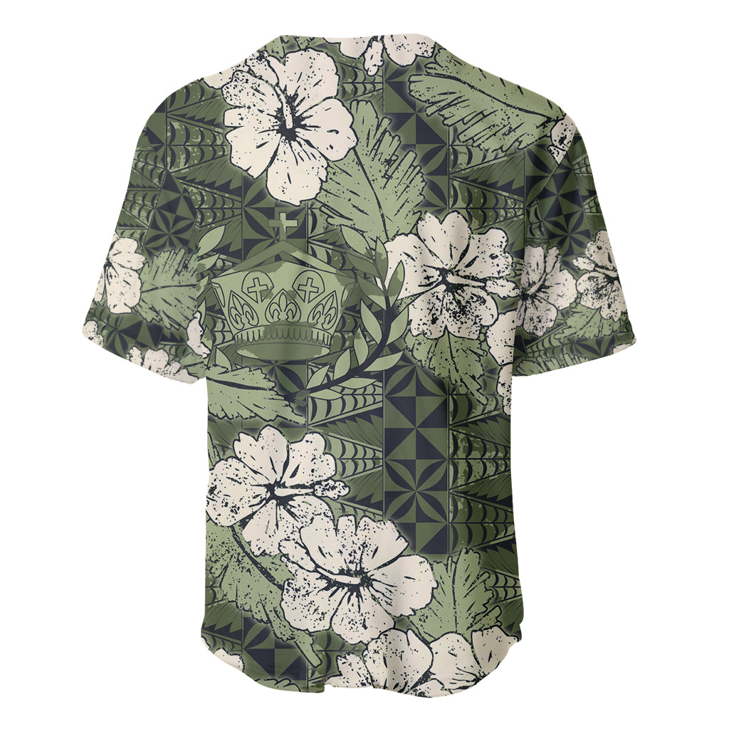 Tongan Kupesi Ngatu Hibiscus Vintage Motif Baseball Jersey LT9 - Polynesian Pride