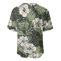 Tongan Kupesi Ngatu Hibiscus Vintage Motif Baseball Jersey LT9 - Polynesian Pride