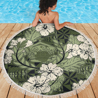 Tongan Kupesi Ngatu Hibiscus Vintage Motif Beach Blanket - LT9 - Polynesian Pride