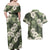 Tongan Kupesi Ngatu Hibiscus Vintage Motif Couples Matching Off Shoulder Maxi Dress and Hawaiian Shirt