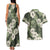 Tongan Kupesi Ngatu Hibiscus Vintage Motif Couples Matching Tank Maxi Dress and Hawaiian Shirt