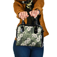 Tongan Kupesi Ngatu Hibiscus Vintage Motif Shoulder Handbag LT9 One Size Green - Polynesian Pride