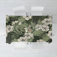 Tongan Kupesi Ngatu Hibiscus Vintage Motif Tablecloth LT9 Green - Polynesian Pride