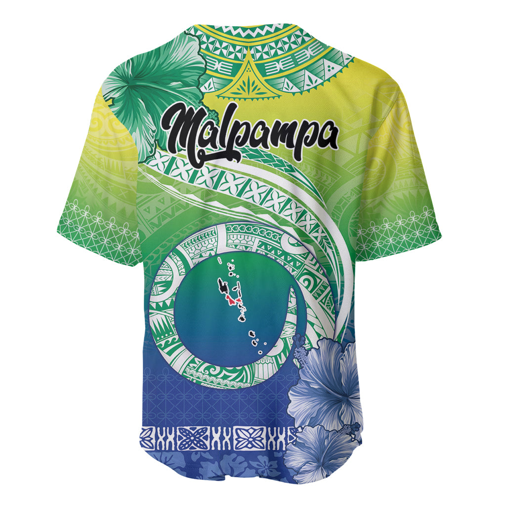 Malpampa Vanuatu Baseball Jersey Hibiscus Sand Drawing with Pacific Pattern LT9 - Polynesian Pride