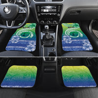 Malpampa Vanuatu Car Mats Hibiscus Sand Drawing with Pacific Pattern LT9 Set 4pcs Green Art - Polynesian Pride