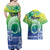 Malpampa Vanuatu Couples Matching Off Shoulder Maxi Dress and Hawaiian Shirt Hibiscus Sand Drawing with Pacific Pattern