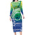 Malpampa Vanuatu Family Matching Long Sleeve Bodycon Dress and Hawaiian Shirt Hibiscus Sand Drawing with Pacific Pattern