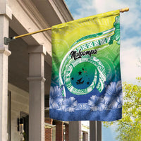 Malpampa Vanuatu Garden Flag Hibiscus Sand Drawing with Pacific Pattern LT9 House Flag Green Art - Polynesian Pride