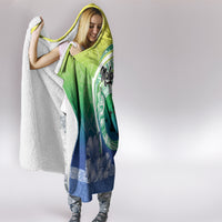 Malpampa Vanuatu Hooded Blanket Hibiscus Sand Drawing with Pacific Pattern LT9 - Polynesian Pride
