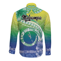 Malpampa Vanuatu Long Sleeve Button Shirt Hibiscus Sand Drawing with Pacific Pattern LT9 - Polynesian Pride