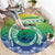 Malpampa Vanuatu Round Carpet Hibiscus Sand Drawing with Pacific Pattern