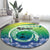 Malpampa Vanuatu Round Carpet Hibiscus Sand Drawing with Pacific Pattern