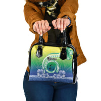 Malpampa Vanuatu Shoulder Handbag Hibiscus Sand Drawing with Pacific Pattern LT9 One Size Green Art - Polynesian Pride