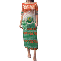 Penama Vanuatu Puletasi Hibiscus Sand Drawing with Pacific Pattern LT9 Long Dress Red Art - Polynesian Pride