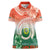 Penama Vanuatu Women Polo Shirt Hibiscus Sand Drawing with Pacific Pattern