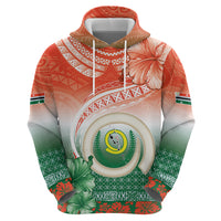 Penama Vanuatu Zip Hoodie Hibiscus Sand Drawing with Pacific Pattern LT9 - Polynesian Pride