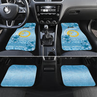 Sanma Vanuatu Car Mats Hibiscus Sand Drawing with Pacific Pattern LT9 Set 4pcs Blue Art - Polynesian Pride