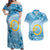 Sanma Vanuatu Couples Matching Off Shoulder Maxi Dress and Hawaiian Shirt Hibiscus Sand Drawing with Pacific Pattern