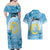 Sanma Vanuatu Couples Matching Off Shoulder Maxi Dress and Hawaiian Shirt Hibiscus Sand Drawing with Pacific Pattern