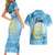 Sanma Vanuatu Couples Matching Short Sleeve Bodycon Dress and Hawaiian Shirt Hibiscus Sand Drawing with Pacific Pattern