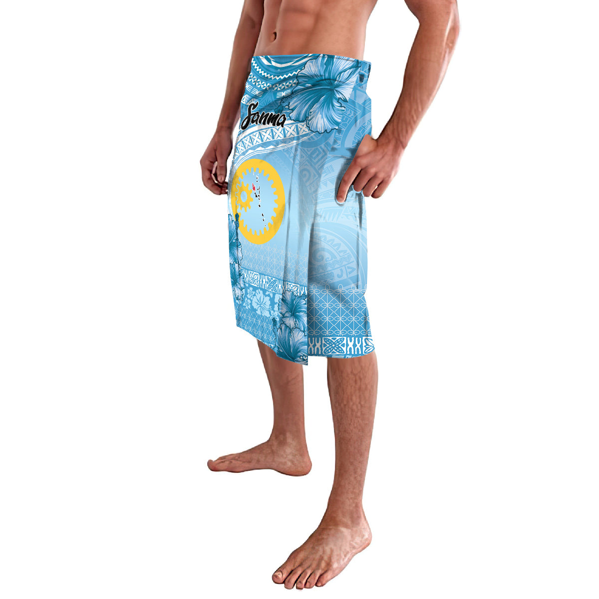Sanma Vanuatu Lavalava Hibiscus Sand Drawing with Pacific Pattern LT9 - Polynesian Pride