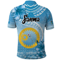 Sanma Vanuatu Polo Shirt Hibiscus Sand Drawing with Pacific Pattern LT9 - Polynesian Pride