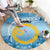 Sanma Vanuatu Round Carpet Hibiscus Sand Drawing with Pacific Pattern