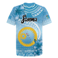 Sanma Vanuatu Rugby Jersey Hibiscus Sand Drawing with Pacific Pattern LT9 - Polynesian Pride