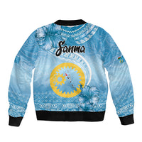 Sanma Vanuatu Sleeve Zip Bomber Jacket Hibiscus Sand Drawing with Pacific Pattern LT9 - Polynesian Pride