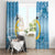 Sanma Vanuatu Window Curtain Hibiscus Sand Drawing with Pacific Pattern