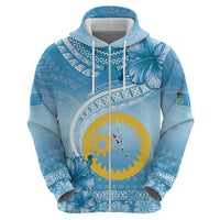 Sanma Vanuatu Zip Hoodie Hibiscus Sand Drawing with Pacific Pattern LT9 - Polynesian Pride