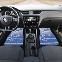 Shefa Vanuatu Car Mats Hibiscus Sand Drawing with Pacific Pattern LT9 Set 2pcs - Front Blue Art - Polynesian Pride