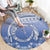 Shefa Vanuatu Round Carpet Hibiscus Sand Drawing with Pacific Pattern