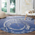 Shefa Vanuatu Round Carpet Hibiscus Sand Drawing with Pacific Pattern