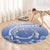 Shefa Vanuatu Round Carpet Hibiscus Sand Drawing with Pacific Pattern