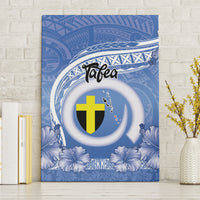 Tafea Vanuatu Canvas Wall Art Hibiscus Sand Drawing with Pacific Pattern LT9 Without Frame Blue Art - Polynesian Pride