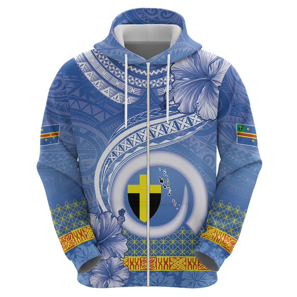 Tafea Vanuatu Zip Hoodie Hibiscus Sand Drawing with Pacific Pattern LT9 - Polynesian Pride