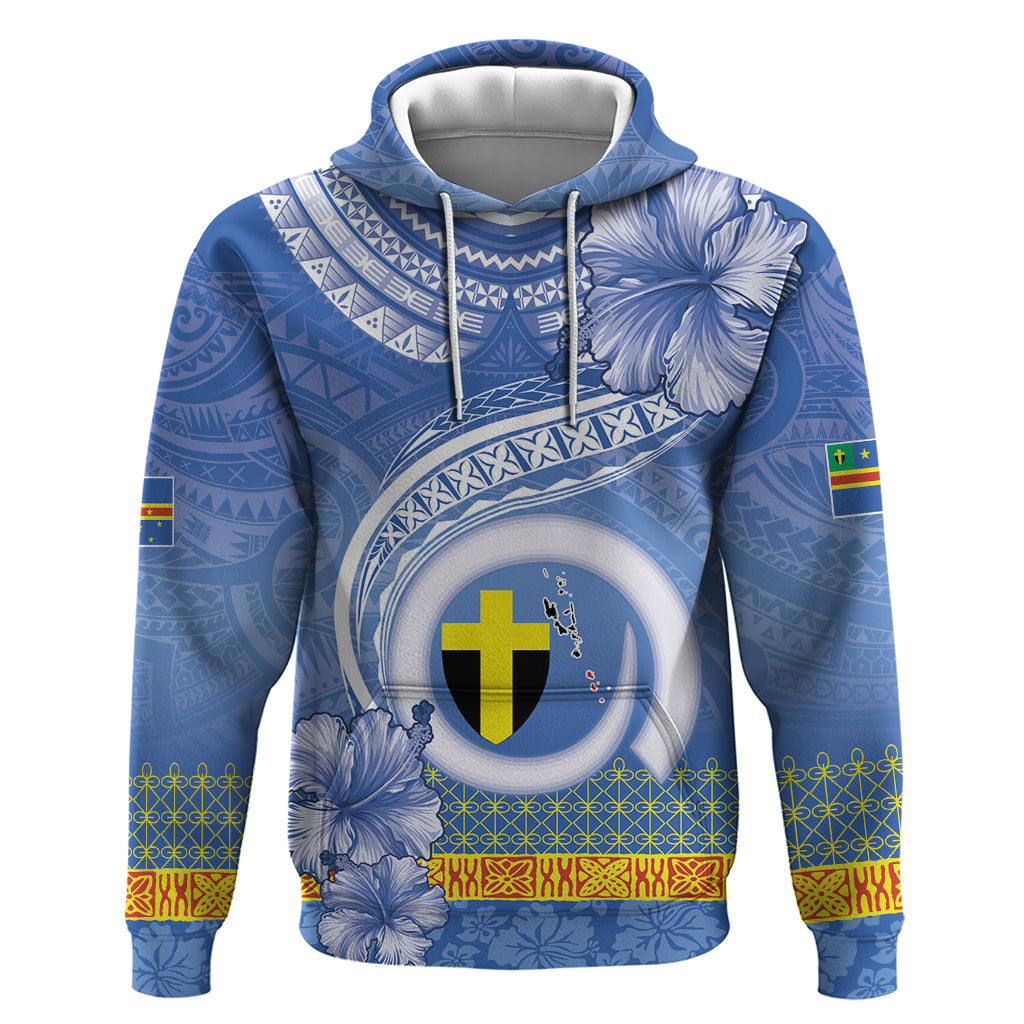Tafea Vanuatu Zip Hoodie Hibiscus Sand Drawing with Pacific Pattern LT9 Pullover Hoodie Blue Art - Polynesian Pride