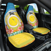 Torba Vanuatu Car Seat Cover Hibiscus Sand Drawing with Pacific Pattern LT9 One Size Green Gold - Polynesian Pride
