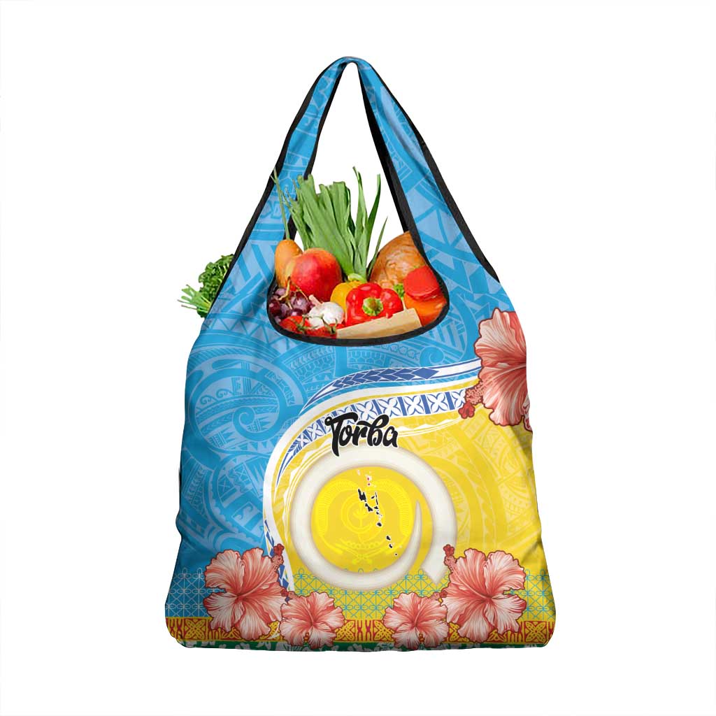 Torba Vanuatu Grocery Bag Hibiscus Sand Drawing with Pacific Pattern LT9 1-pack One Size Green Gold - Polynesian Pride