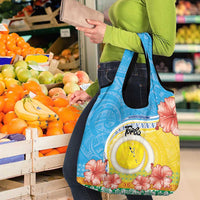 Torba Vanuatu Grocery Bag Hibiscus Sand Drawing with Pacific Pattern LT9 - Polynesian Pride