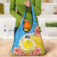 Torba Vanuatu Grocery Bag Hibiscus Sand Drawing with Pacific Pattern LT9 - Polynesian Pride