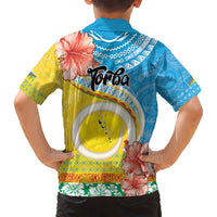 Torba Vanuatu Kid Hawaiian Shirt Hibiscus Sand Drawing with Pacific Pattern LT9 - Polynesian Pride