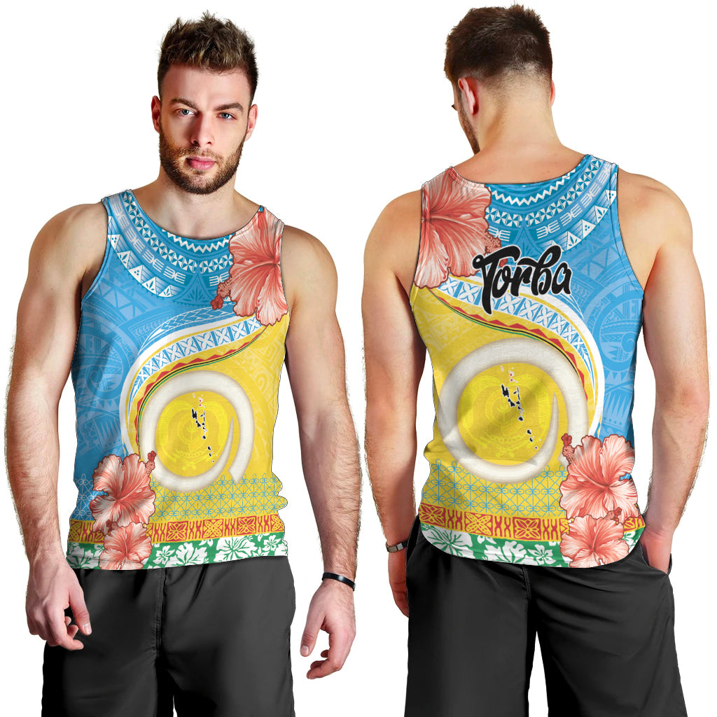 Torba Vanuatu Men Tank Top Hibiscus Sand Drawing with Pacific Pattern LT9 - Polynesian Pride