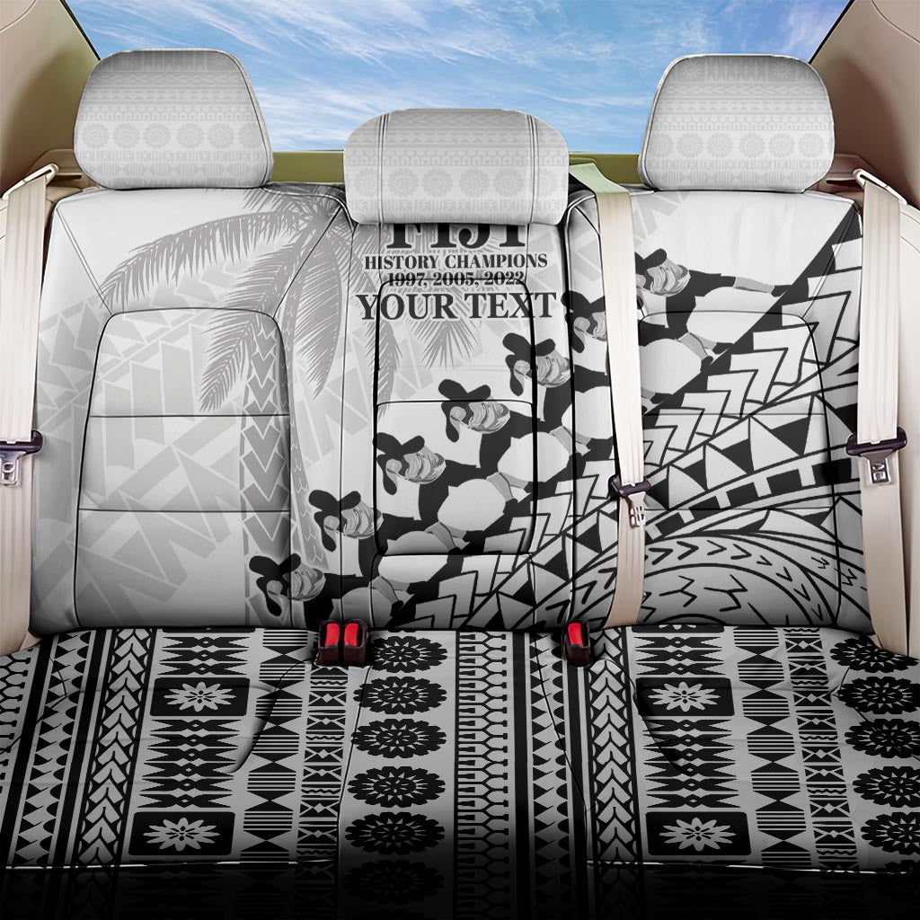 Custom Fiji Rugby Cibi Dance Back Car Seat Cover Create History World Cup Sevens LT9 One Size White - Polynesian Pride