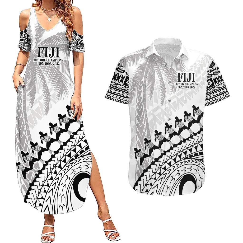 Custom Fiji Rugby Cibi Dance Couples Matching Summer Maxi Dress and Hawaiian Shirt Create History World Cup Sevens