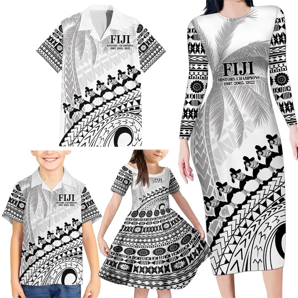 Custom Fiji Rugby Cibi Dance Family Matching Long Sleeve Bodycon Dress and Hawaiian Shirt Create History World Cup Sevens